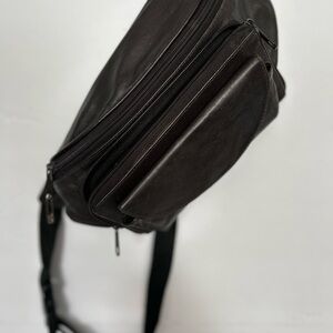 Wilsons Leather Brown Belt Bag Structured Design